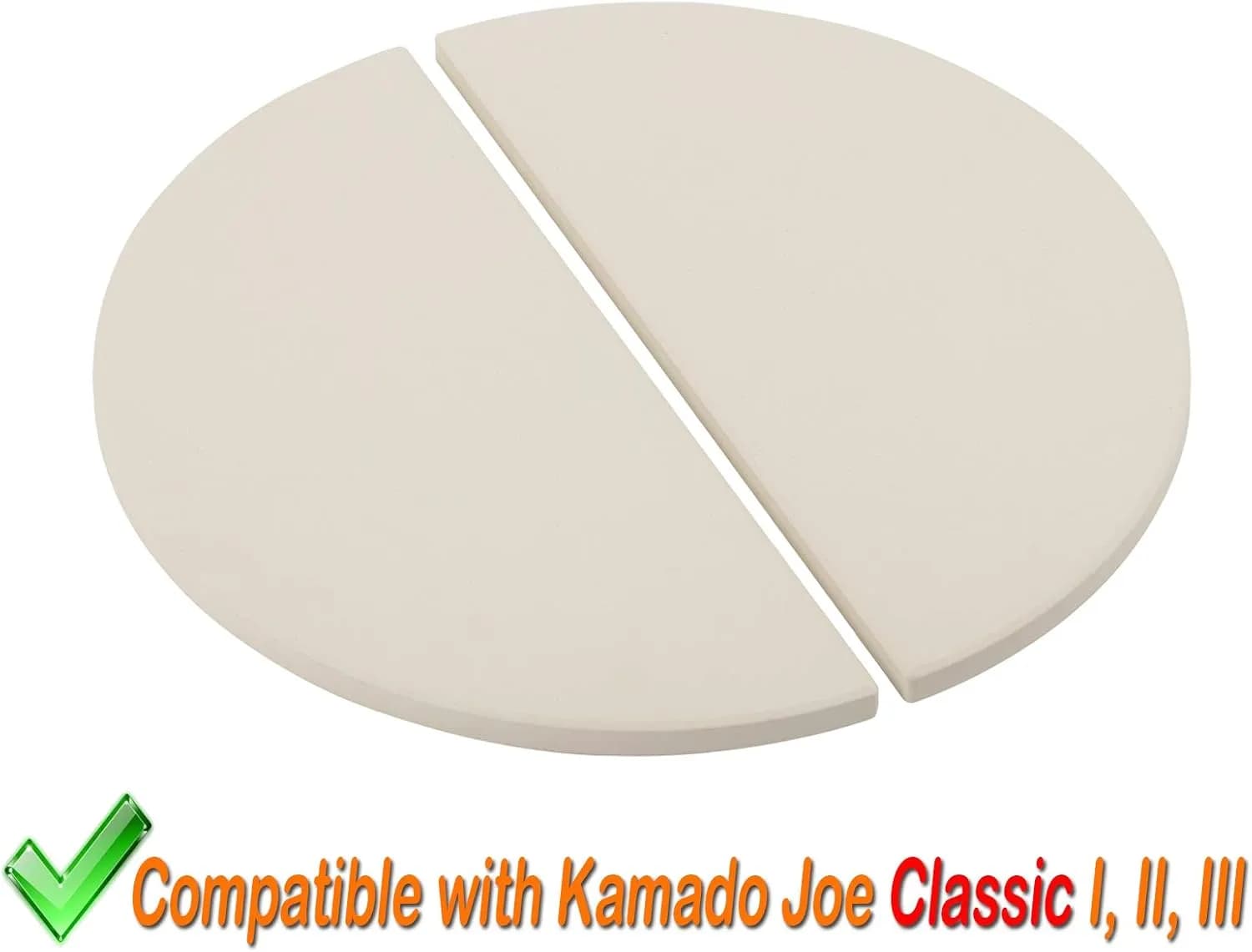 BBQ Future Deflectores de Calor de Cerámica Media Luna (Kamado Joe Classic I/II/III, pack de 2)