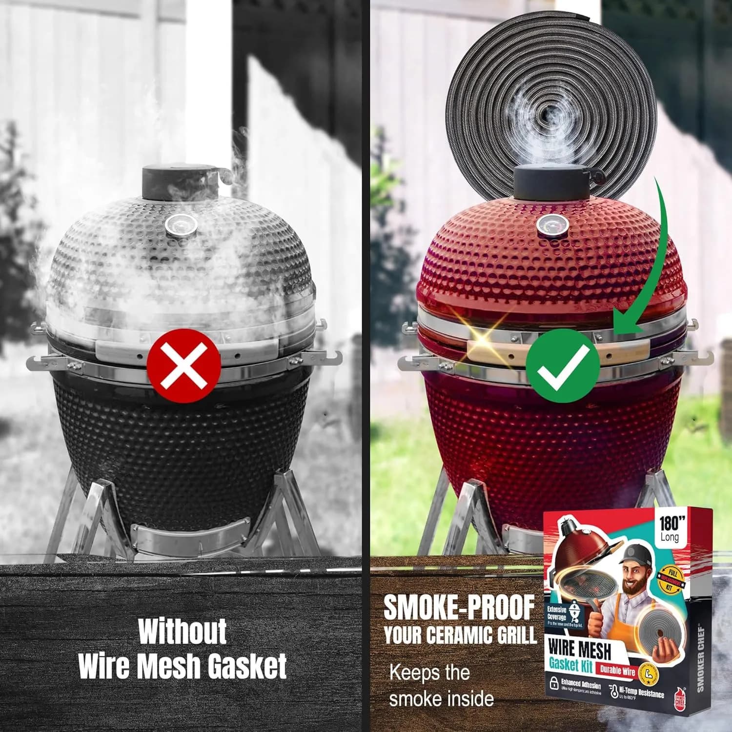 BBQ Future kit junta malla fibra vidrio universal kamado