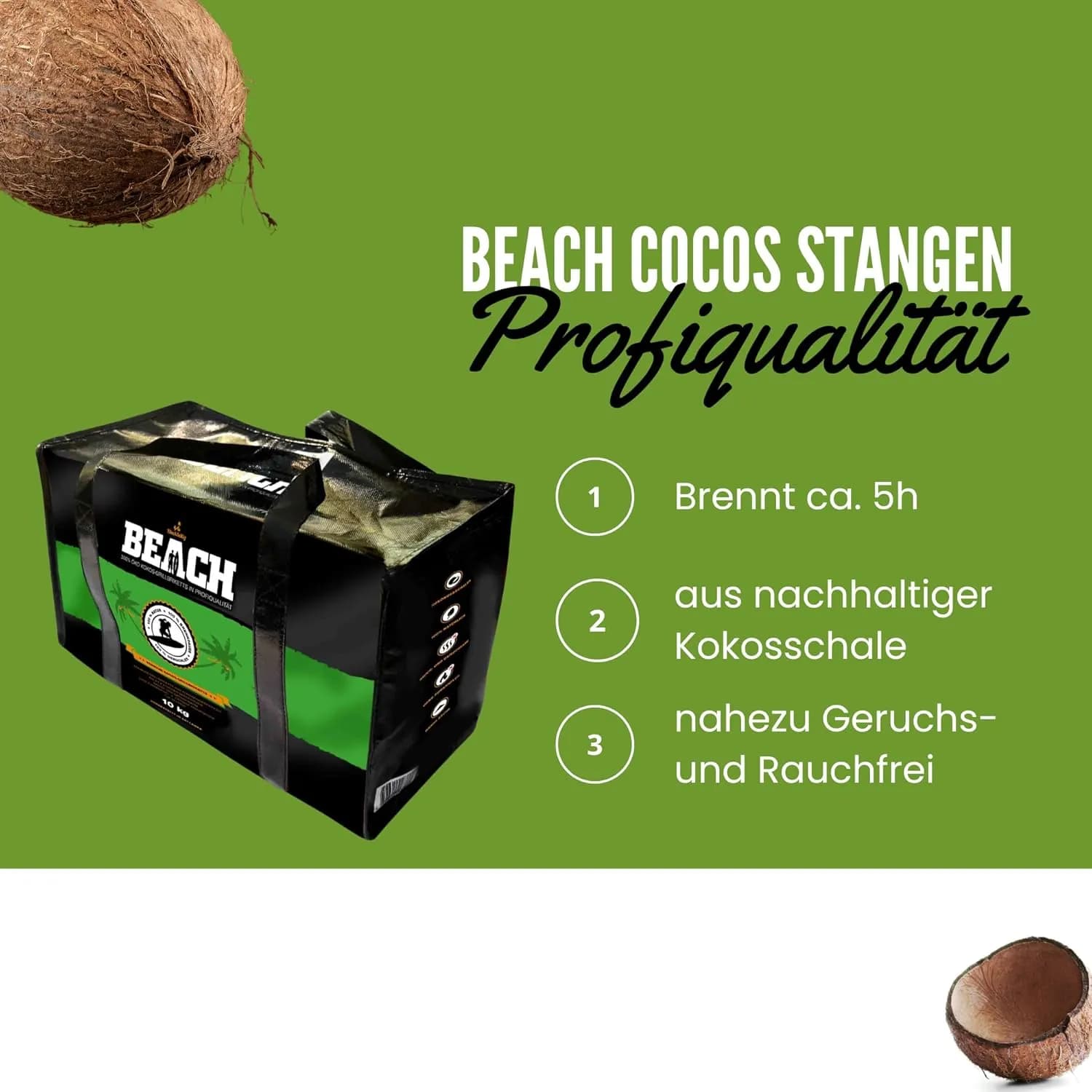 BlackSellig Briquetas XXL de Carbón Puro de Coco 10 kg