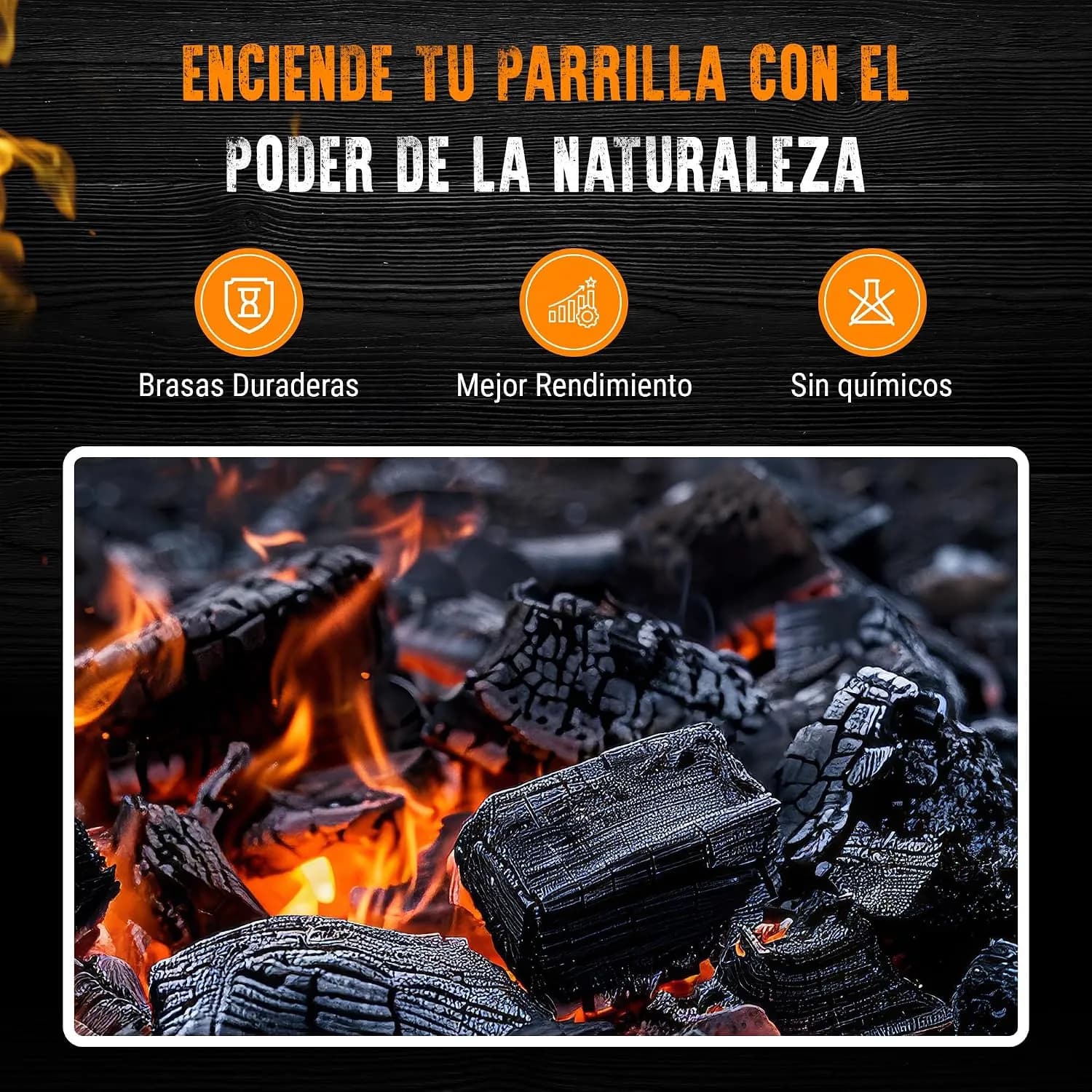 Carbón 100% Encina para Barbacoa 15 kg – Sin Humo ni Aditivos, Poca Ceniza y Larga Duración – Carbón Vegetal N (vista 4)