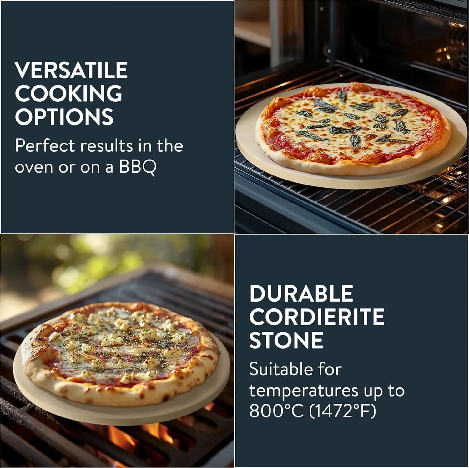 GOURMEO Piedra para Pizza de Cordierita Redonda 35 cm