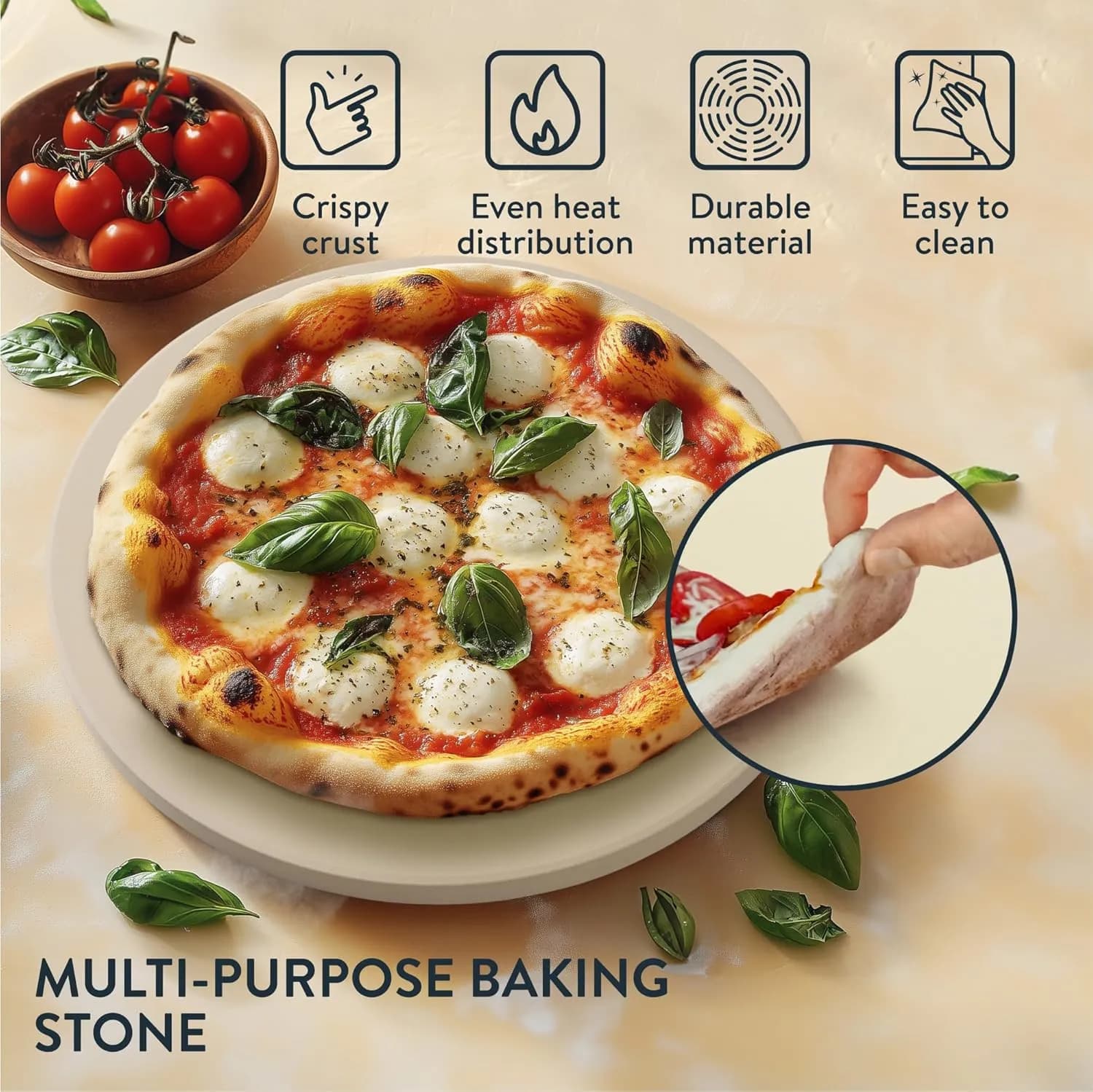 GOURMEO Piedra para Pizza de Cordierita Redonda 35 cm