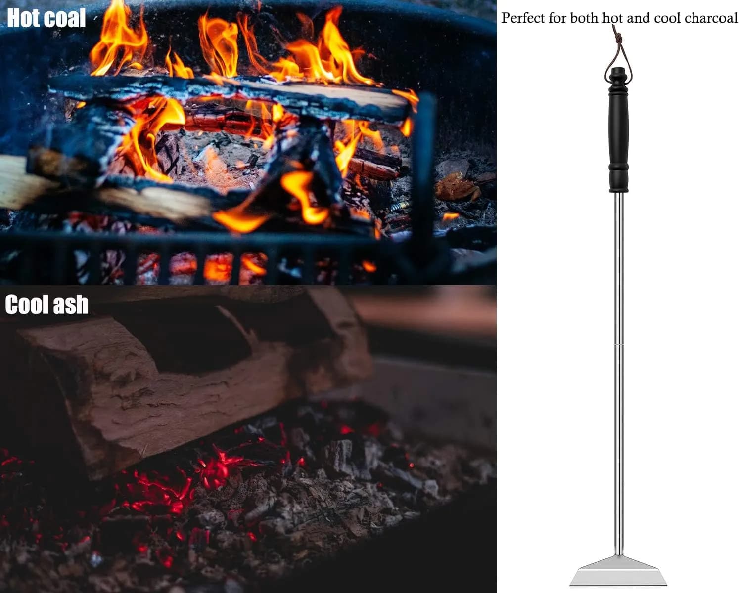 Grilliance rastrillo paleta cenizas acero inox kamado