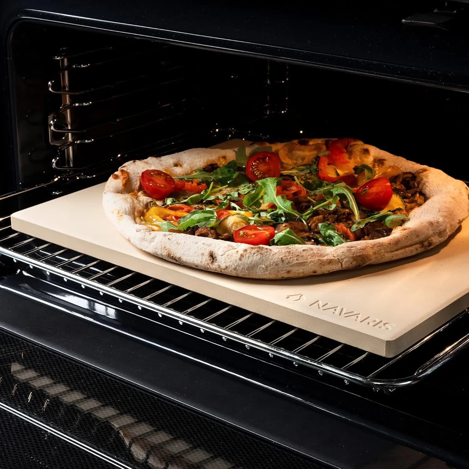 Navaris Piedra para Pizza de Cordierita Rectangular XL (38×30×1,5 cm)