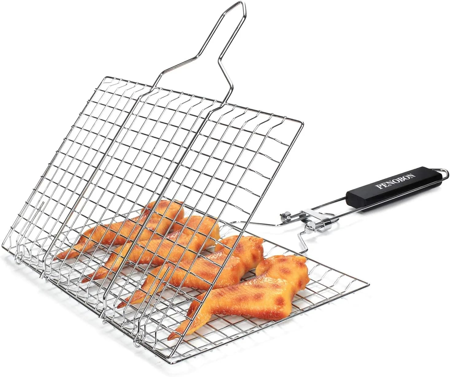 Canasta de asado de Pescado, Canasta de Parrilla de Barbacoa de Acero Inoxidable portátil Plegable, Viene con  (vista 4)