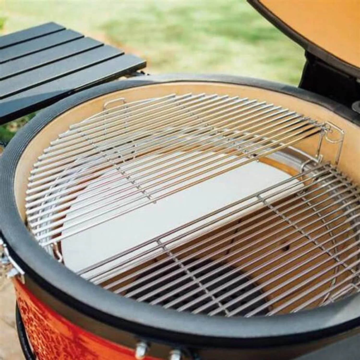 VANKEY Deflector de Calor de Cerámica Media Luna (Kamado Joe Classic, 1 pieza, 38×19×1,4 cm)