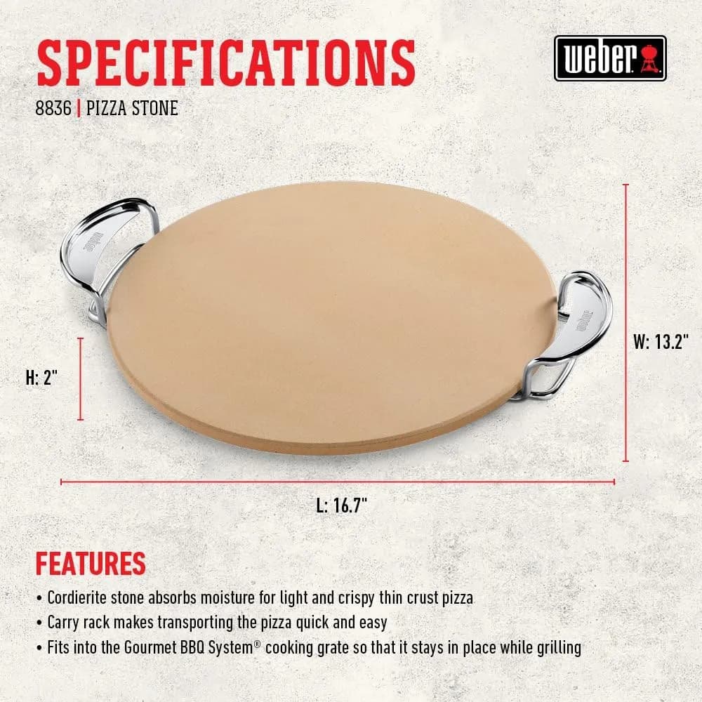 Weber 8836 Gourmet piedra para pizza con bandeja