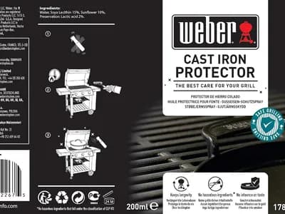 Weber Protector de hierro fundido 200ml, pulverización fina, protege las parrillas y otros elementos de hierro (vista 1)