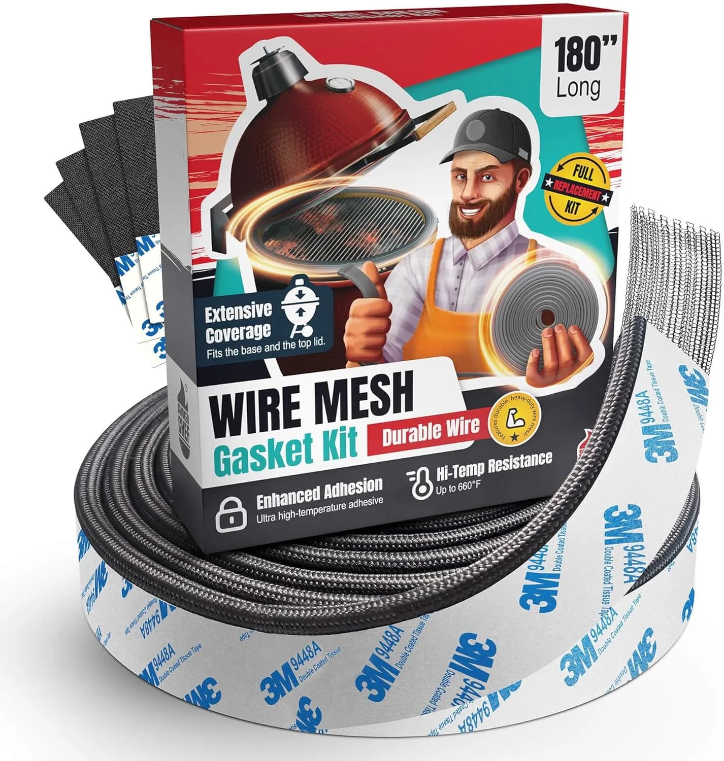 BBQ Future kit junta malla fibra vidrio universal kamado