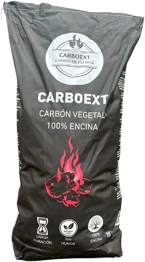 Carbón 100% Encina para Barbacoa 15 kg – Sin Humo ni Aditivos, Poca Ceniza y Larga Duración – Carbón Vegetal N (vista 1)